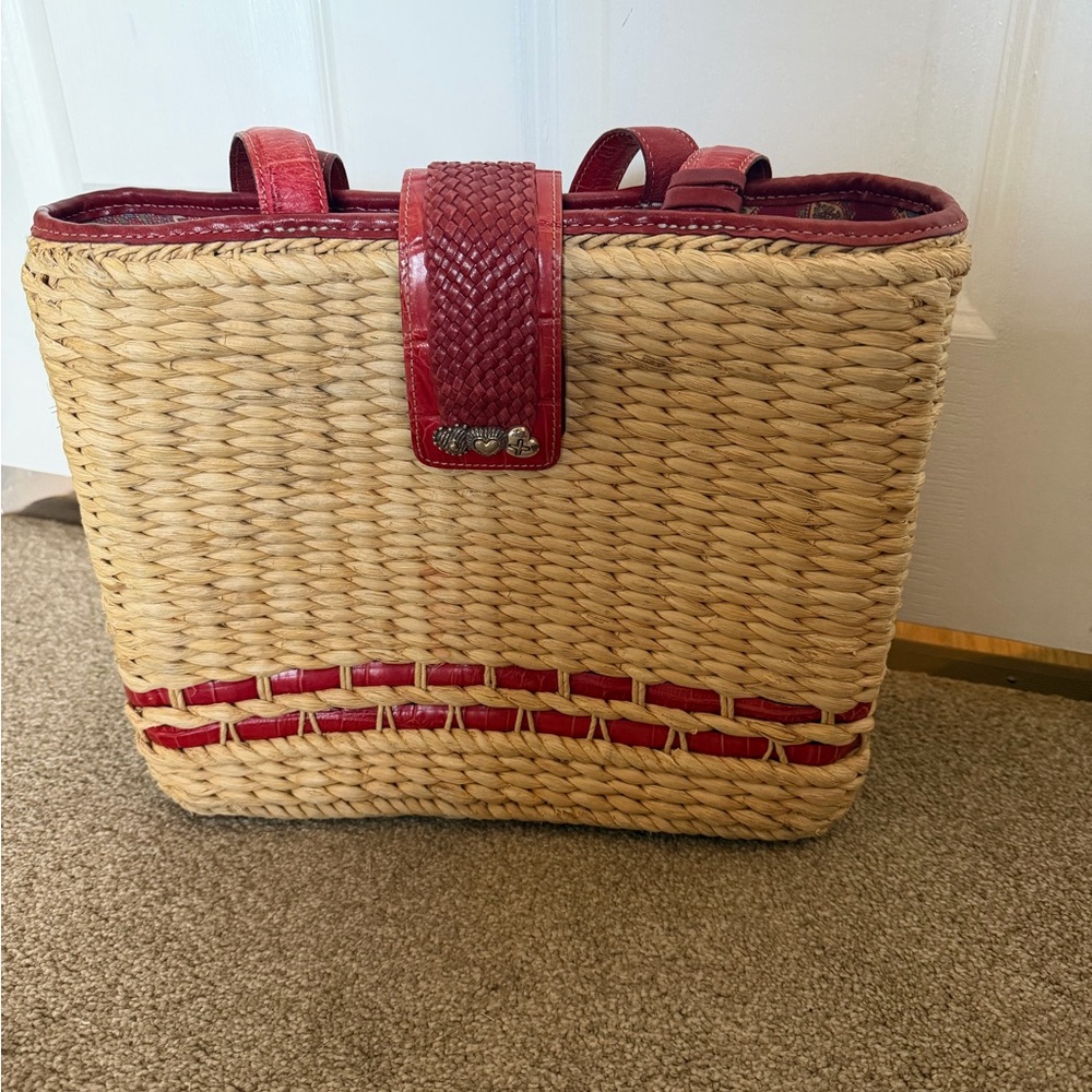 Brighton Red and Tan Woven purse